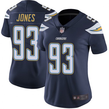 Los Angeles Chargers NFL Football Justin Jones Navy Blue Jersey Women Limited 93 Home Vapor Untouchable